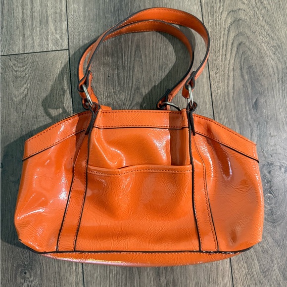 Liz Claiborne Orange Patent Mini Tote - Picture 1 of 3